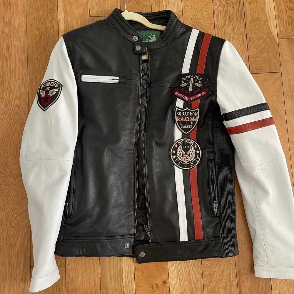 Vintage moto/bomber leather jacket